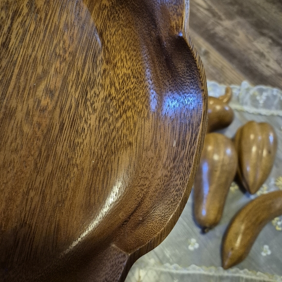 Wooden Fruit Bowl Decor MCM Vintage - Picture 5 of 16